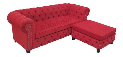 Sofa Chester Sillon Chesterfield 3 Cuerpos Esquinero  En Pan