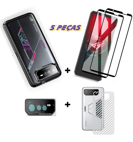 Capa Rog Phone 6 Armour + Kit 4 Películas 3dpremium Completo