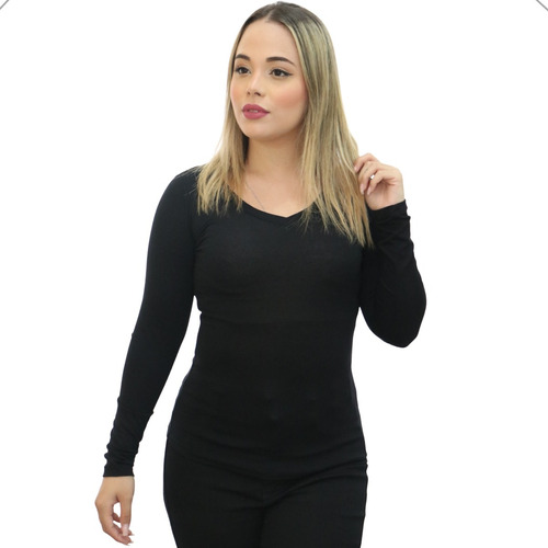 Blusinha Feminina De Inverno Segunda Pele Kit 3 Manga Longa