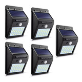 Pack X5 Foco Solar 30 Led Exterior Luz Led Con Sensor