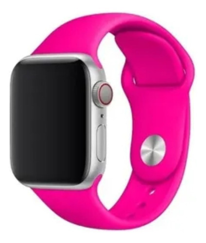 Pulseira Sport Compatível Apple Watch Serie 8 41mm 45mm Sm Cor Rosa-pink Largura 45 Mm