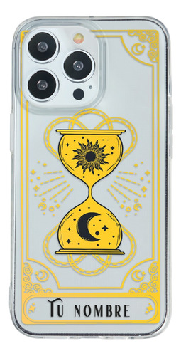 Funda Para iPhone Cartas Tarot Reloj Arena Luna Sol Nombre