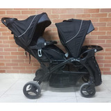 Coche Paseador Gemelar Lineal Ebaby Duolander Negro