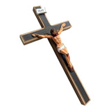 Cruz De Madeira Para Parede De Quarto Tradicional 24,5cm Cor Marrom