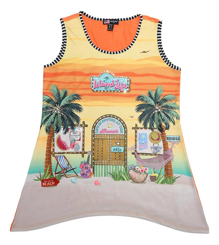Blusón Nicole Lee Con Pedrería Estampado Sund & Sand Ss25