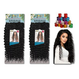 Kit 02 Cabelos Barbara 80cm Bio Orgânico + 50 Box Braids