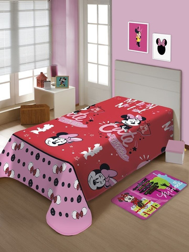 Manta Jolitex Ternille Licenciados Soft Com Design Minnie Cute De 2m X 1.5m