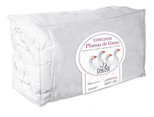 Edredom Daune Plumas De Ganso King Color Branco De 260cm X 290cm