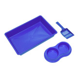 Kit Caixa De Areia Para Gatos Ragdoll Cor Azul