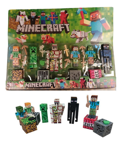 Kit Bonecos Minecraft Cartela 19 Peças Oferta