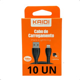 Kit 10 Cabos Carregadores Para iPhone 5 6 7 8 X Xr Xs Max Cor Preto