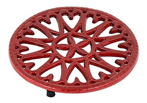 Trivet Sol De Hierro Fundido, 7  - Rojo