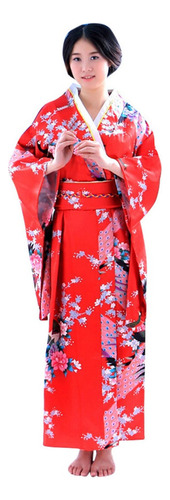 Mujer Estampado Kimono Bata Tradicional Japonés Vestido Ph 5