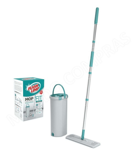 Mop Lava E Seca Fit 5 Litros Mop6088 Flash Limp Verde Cinza