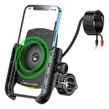 Suporte Celular Para Moto Com Carregador Wireless + Tipo-c