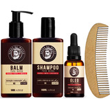 Kit Para Barba Shampoo Balm Modelador E Óleo + Brinde Oferta