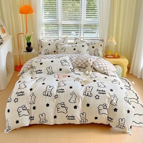 Duvet Cover Cama Doble 4 Piezas Doble Faz Estampado