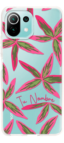 Funda Para Xiaomi Hojas Flores Para Mujer Con Tu Nombre