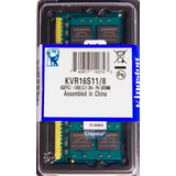 Memória Kingston Ddr3 8gb 1600 Mhz Notebook 16 Chips 1.5v +