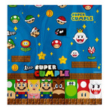 Mantel Super Mario Bros 130x170cm Para Cumpleaños Party