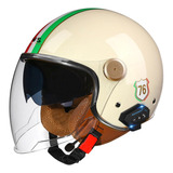 Medio Casco Retro De Motocicleta Bluetooth, Cascos Abiertos