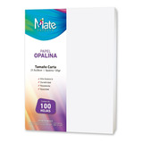 Mate | Papel Opalina 120 G | Tamaño Carta | 100 Hojas