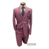 Traje Caballero Recto 3pzas Slim Fit Viscosa Liso $fábrica