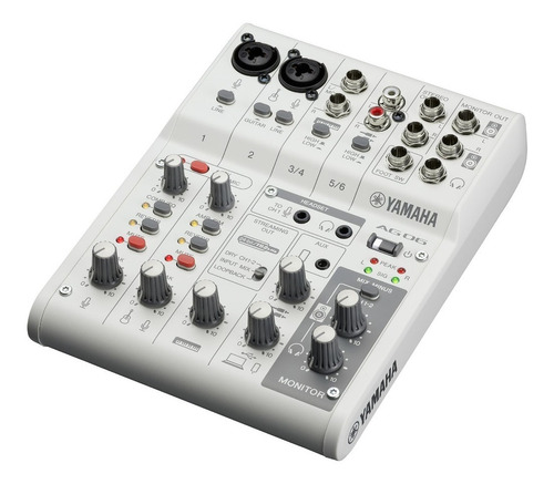 Mixer Transmisión En Vivo Yamaha Ag06mk2w Streaming Usb