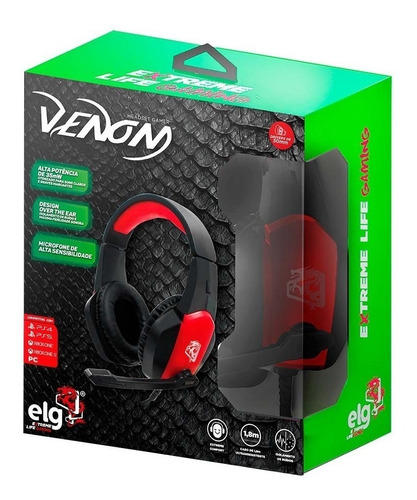 Headset Gamer Venom Com Mic Ps4/ps5/xbox/pc Hgvn ELG 