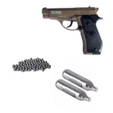 Pistola Balin Swiss Arms P84 Full M Tan +2 Co2 +500bb Jainel