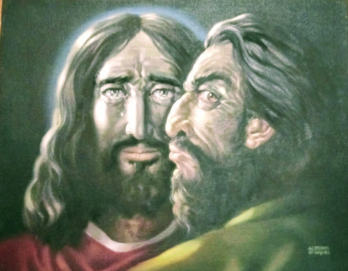 Pintura De Cristo. La Traición De Judas. Urge Vender