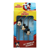 Bombillas Reutilizable Licencias Aluminio Boquilla Cepillo Color Mickey