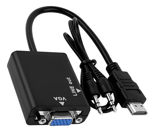 Adaptador Cabo Conversor Hdmi Para Saída Vga Com Áudio P2