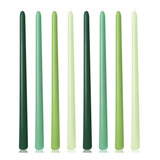 Velas Cónicas Verdes De 12 Pulgadas Para Decoración Del H.