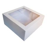 10 Cajas Blancas Con Visor 17cm X 17cm X 10cm Torta Desayuno