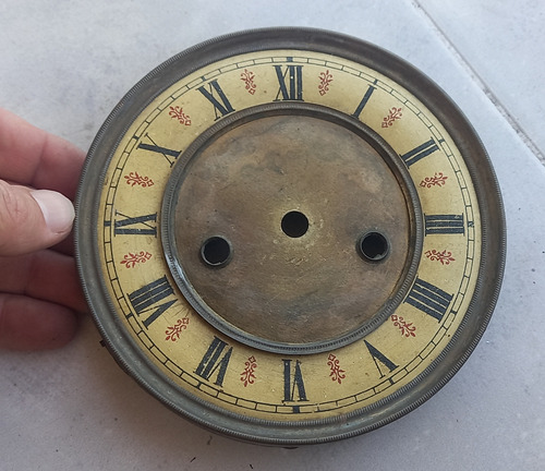 Antiguo Cuadrante De Reloj En Bronce De 14,5cm Diam.