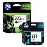 Combo Cartucho Hp 664xl Bk , 664 Color