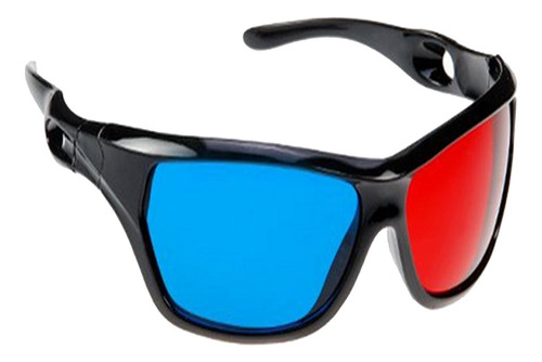 Gafas 3d Con Marco Negro Rojo Azul Para Película Anaglifo