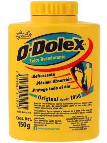 O-dolex Talco Desodorante Frasco Con 150 G