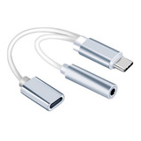 Adaptador Usb Tipo C A Jack 3.5mm + Jack Carga Usb Tipo C