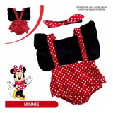 Roupa Minnie Infantil Romper Bebe Luxo Menina Mesversário