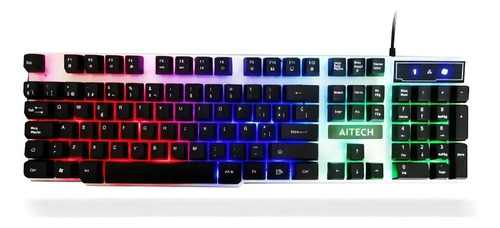 Teclado Gamer Blanco Retroiluminado Luces Rgb Aitech Gg04