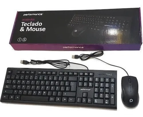 Kit Teclado Y Mouse Performance Usb Español Oficina Negro