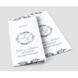 20 Menu Cardápio De Mesa Azul Buffet Personalizado Barato