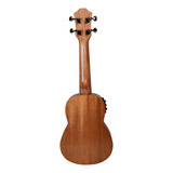 Copacabana Ukulele Soprano Electroacustico Sapeli  Cpuk036 Color Marrón