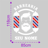 Adesivo 118x85 Barbearia Barbeiro Salão Porta Vidro Barblm09