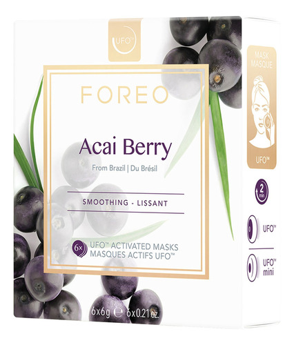 Foreo Mascarilla Activada Por Ufo Con Açaí, Paquete De 6