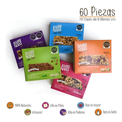 Barras De Granola Barrinolas 100% Naturales - Megapack X60 | Meses sin interés