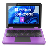 Awow Computadora Portátil 2 En 1 Con Pantalla Táctil Morada 