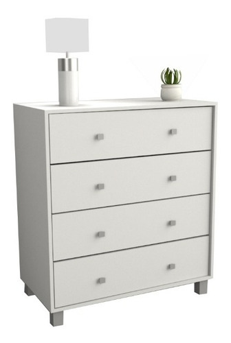 Comoda Chiffonier Melamina Cajonera Mueble Guardado Moderna Color Blanco Everest